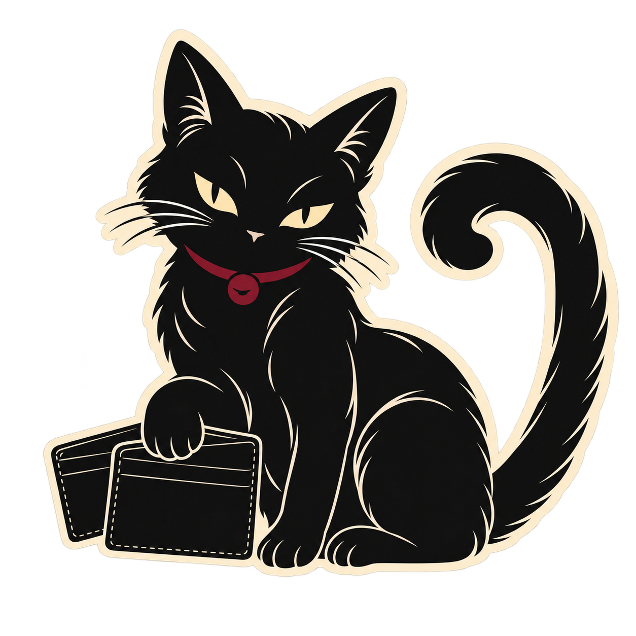 Kuro Cat with two card holders
